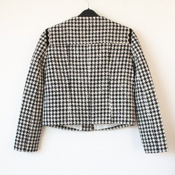 Sandro Houndstooth Tweed Jacket, Black, Size 36 / S - Picture 2 of 11